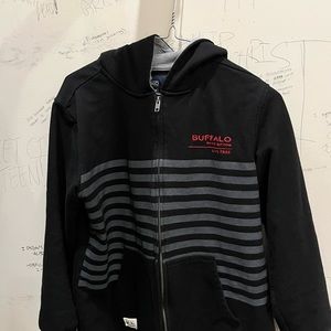 BUFFALO DAVID BITTON black & grey striped hoodie